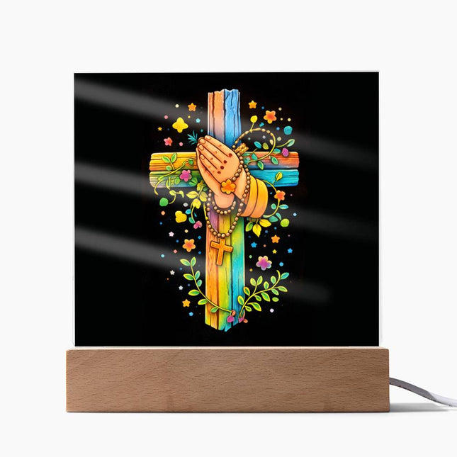 Praying Hands Acrylic Plaque – Christian Gift for Kids