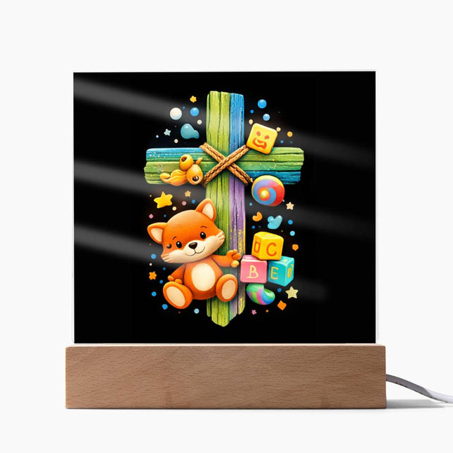 Kitten & ABC Blocks Acrylic Plaque – Christian Gift for Kids