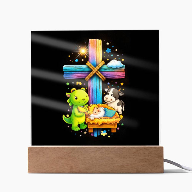 Nativity Manger Acrylic Plaque – Christian Gift for Kids