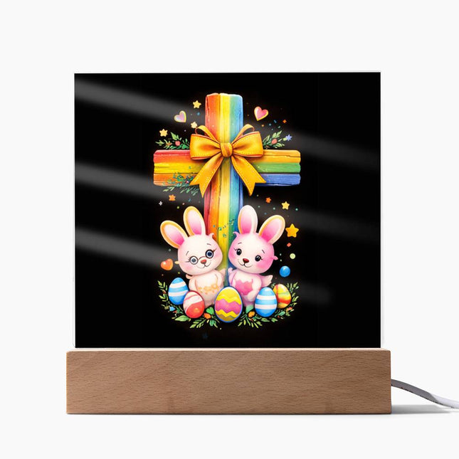 Easter Bunnies Acrylic Plaque – Christian Gift for Kids