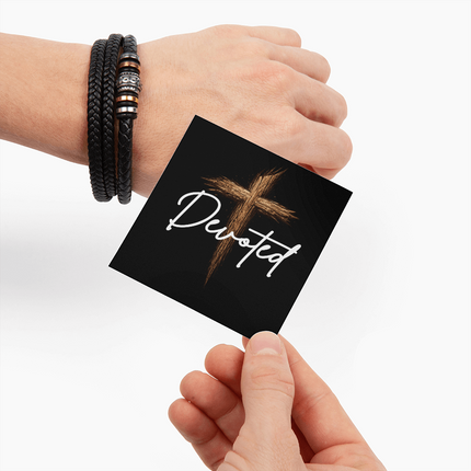 Devoted Cross "Love You Forever" Engraved Bracelet – Christian Gift for Men