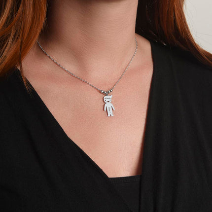 Jesus & Little Lambs Engraved Kids Charm Necklace – Christian Gift for Kids