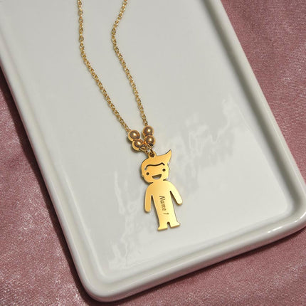 Jesus & Little Lambs Engraved Kids Charm Necklace – Christian Gift for Kids