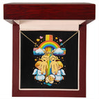 2 Charms / 18K Yellow Gold Finish / Luxury Box