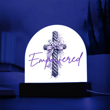 Courageous Heart Cross Dome Acrylic Plaque – Christian Gift for Women