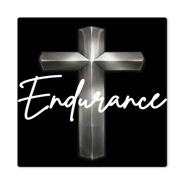 Endurance Cross High Gloss Metal Print – Christian Gift for Men