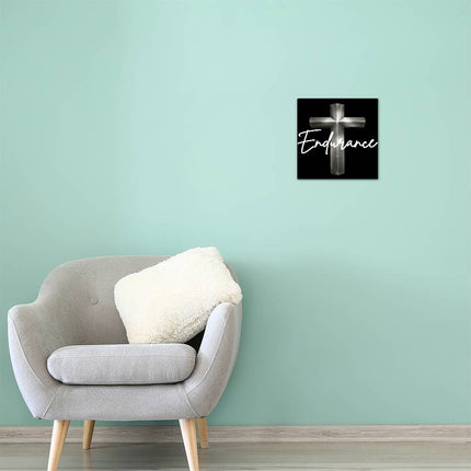Endurance Cross High Gloss Metal Print – Christian Gift for Men