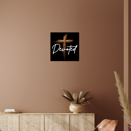 Devoted Cross High Gloss Metal Print – Christian Gift for Men