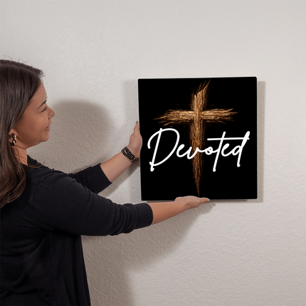 Devoted Cross High Gloss Metal Print – Christian Gift for Men