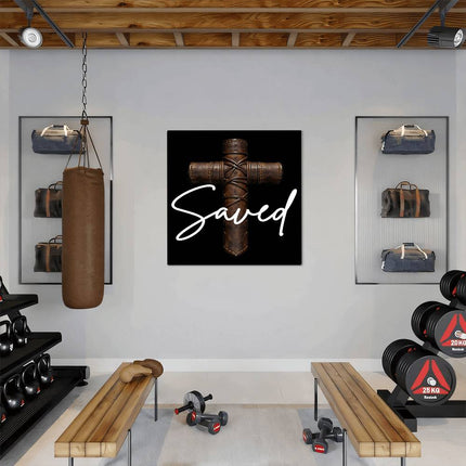 Saved Cross High Gloss Metal Print – Christian Gift for Men