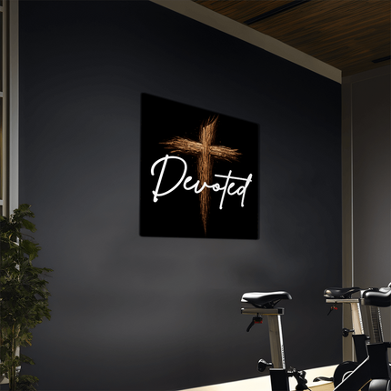Devoted Cross High Gloss Metal Print – Christian Gift for Men