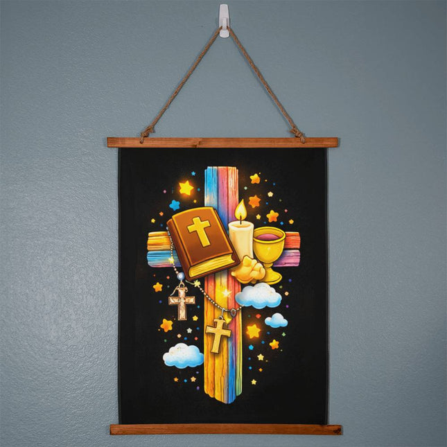 Holy Bible & Chalice Wall Tapestry – Christian Gift for Kids