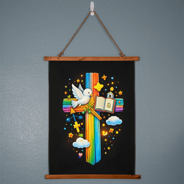 Dove & Holy Bible Wall Tapestry – Christian Gift for Kids