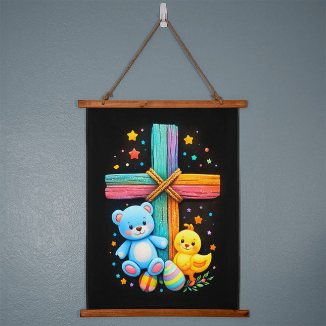 Teddy Bear & Duckling Wall Tapestry – Christian Gift for Kids
