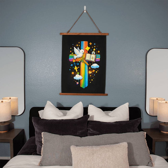 Dove & Holy Bible Wall Tapestry – Christian Gift for Kids
