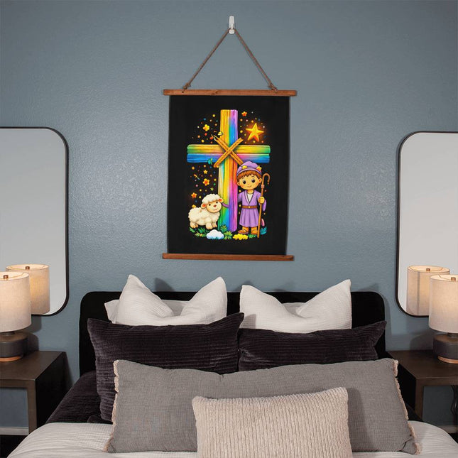 Little Shepherd & Lamb Wall Tapestry – Christian Gift for Kids