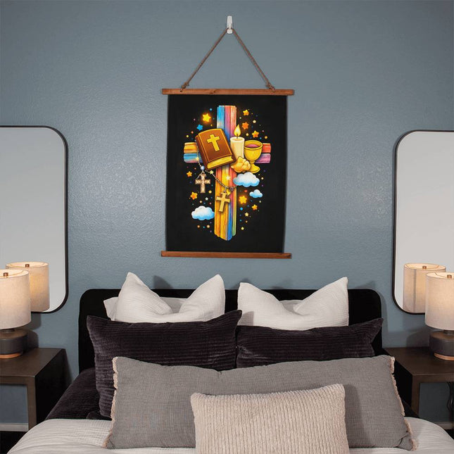 Holy Bible & Chalice Wall Tapestry – Christian Gift for Kids