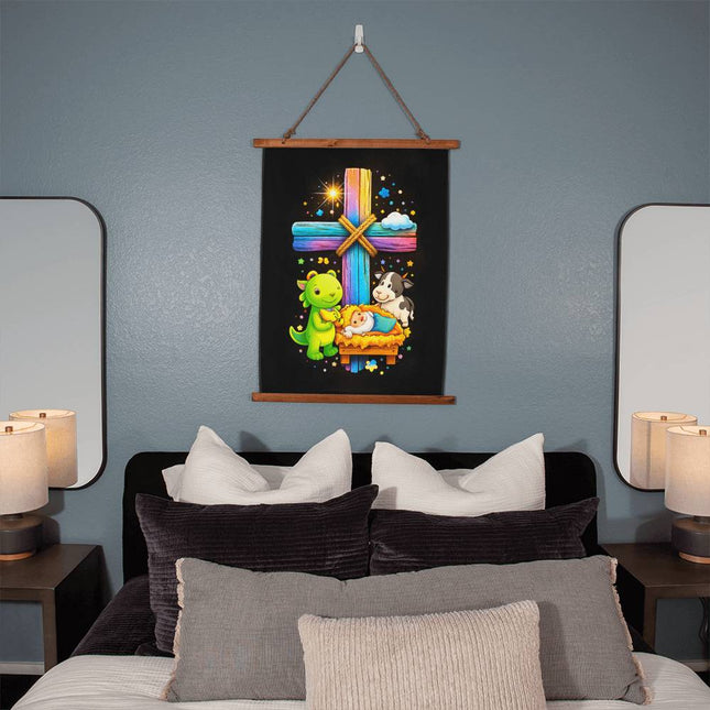 Nativity Manger Wall Tapestry – Christian Gift for Kids