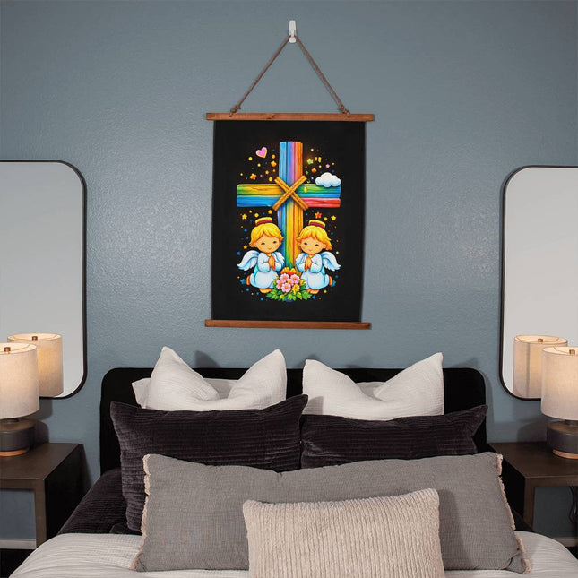 Praying Angels Wall Tapestry – Christian Gift for Kids