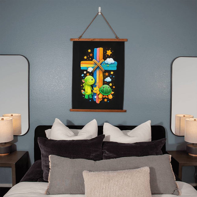 Dinosaur & Turtle Wall Tapestry – Christian Gift for Kids