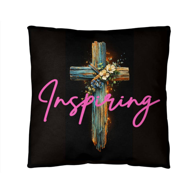 Inspiring Heart Cross Classic Pillow – Christian Gift for Women