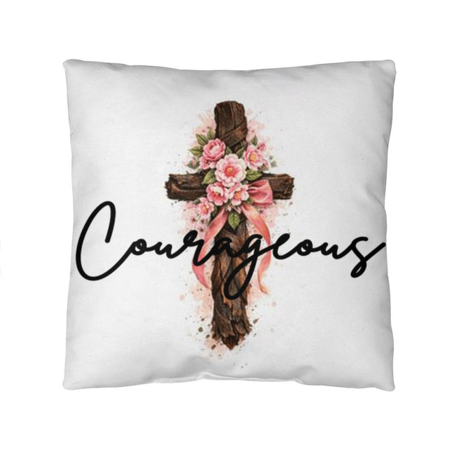 Courageous | Bold Christian Pillow | Gift for Her