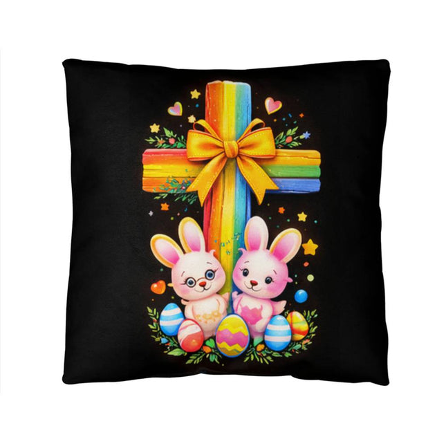 Easter Bunnies Throw Pillow – Christian Gift for Kids