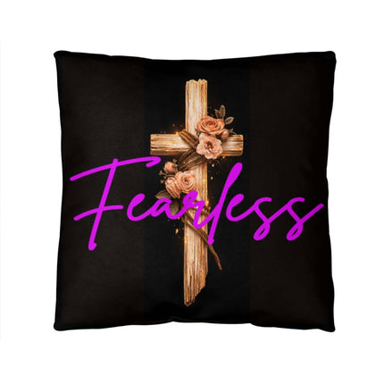 Fearless Rustic Cross | Christian Pillow | Gift for Her