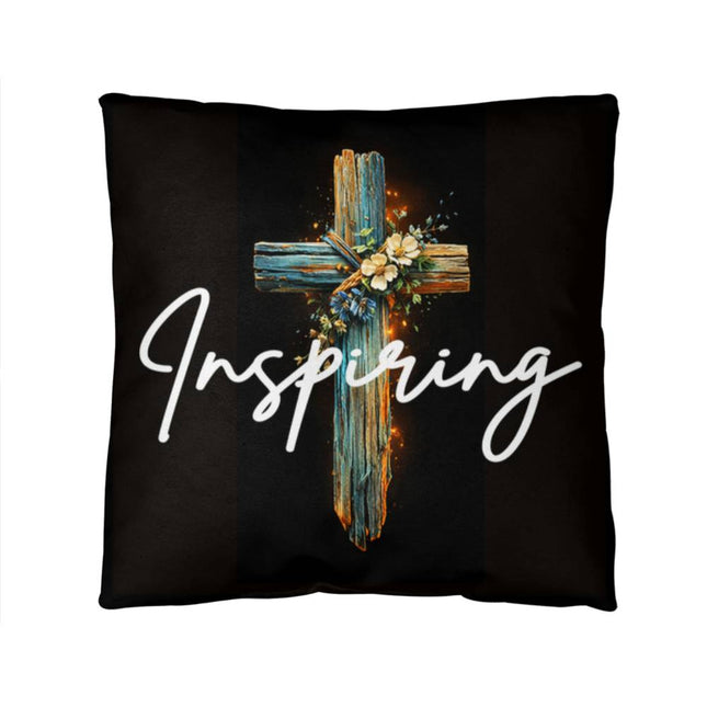 Inspiring Heart Cross Classic Pillow – Christian Gift for Women