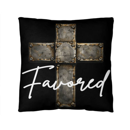 Favored Cross Throw Pillow – Christian Gift for Men