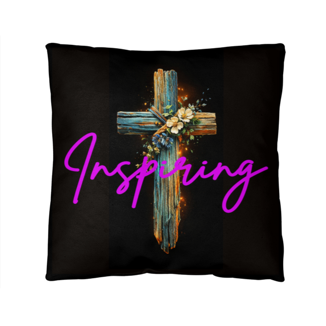 Inspiring Heart Cross Classic Pillow – Christian Gift for Women