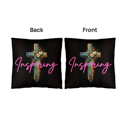 Inspiring Heart Cross Classic Pillow – Christian Gift for Women