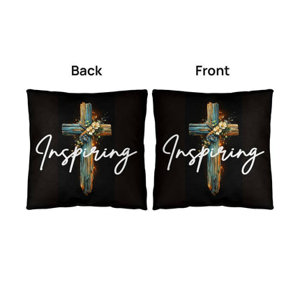 Inspiring Heart Cross Classic Pillow – Christian Gift for Women