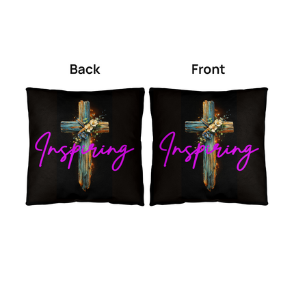 Inspiring Heart Cross Classic Pillow – Christian Gift for Women