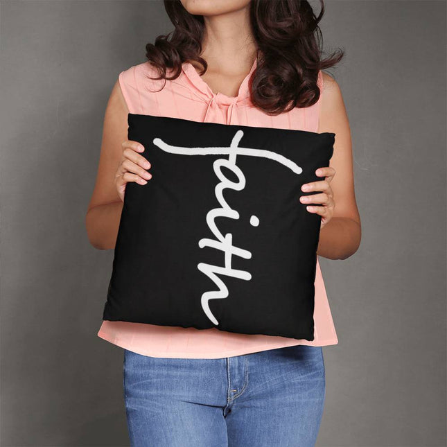 Faith Throw Pillow | Black Christian Home Decor Accent Pillow