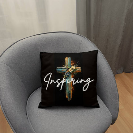 Inspiring Heart Cross Classic Pillow – Christian Gift for Women