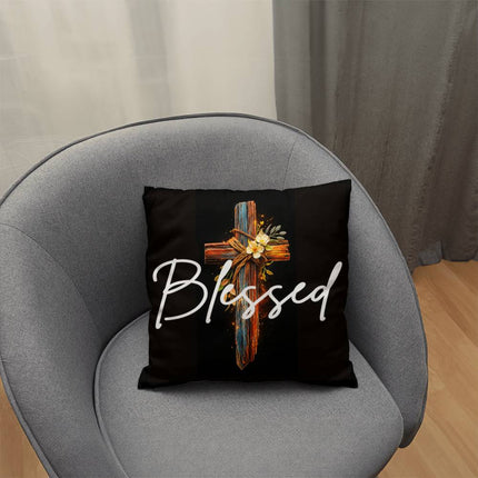 Inspiring Heart Cross Classic Pillow – Christian Gift for Women