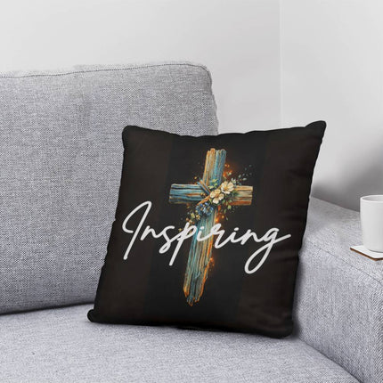 Inspiring Heart Cross Classic Pillow – Christian Gift for Women