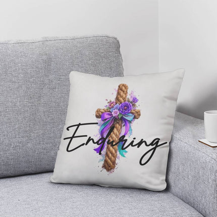 Inspiring Heart Cross Classic Pillow – Christian Gift for Women