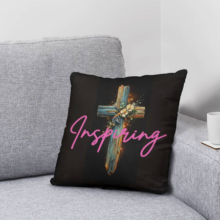 Inspiring Heart Cross Classic Pillow – Christian Gift for Women