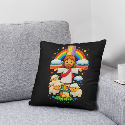 Jesus with Sheep's - Classic Pillow - Christian Gifts for Kids