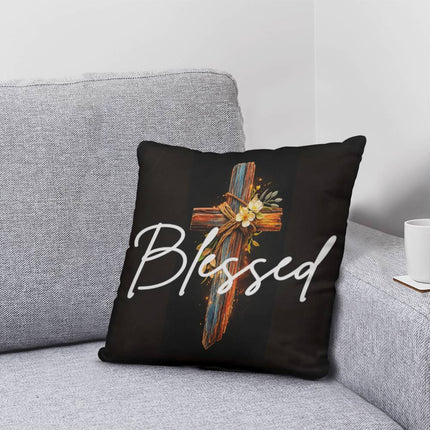 Inspiring Heart Cross Classic Pillow – Christian Gift for Women