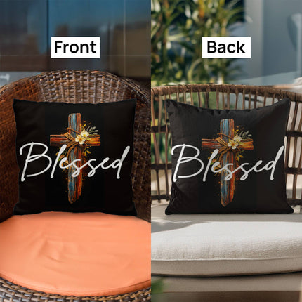 Inspiring Heart Cross Classic Pillow – Christian Gift for Women