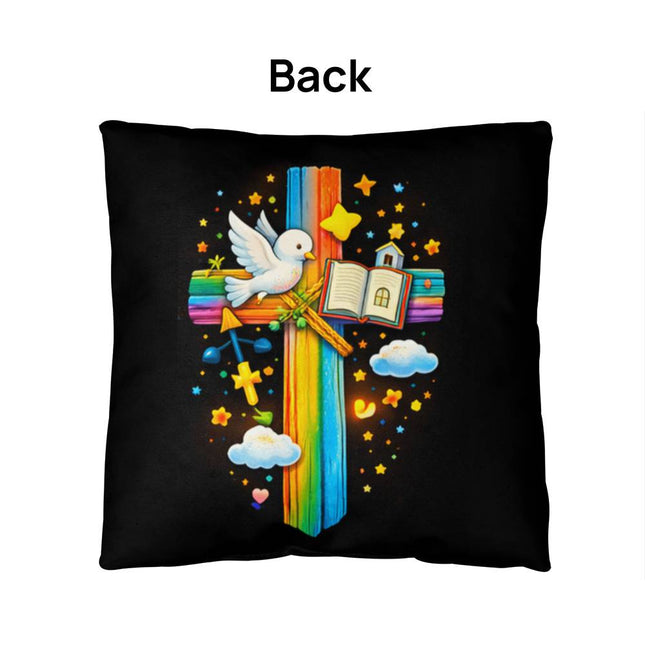 Dove & Holy Bible Throw Pillow – Christian Gift for Kids