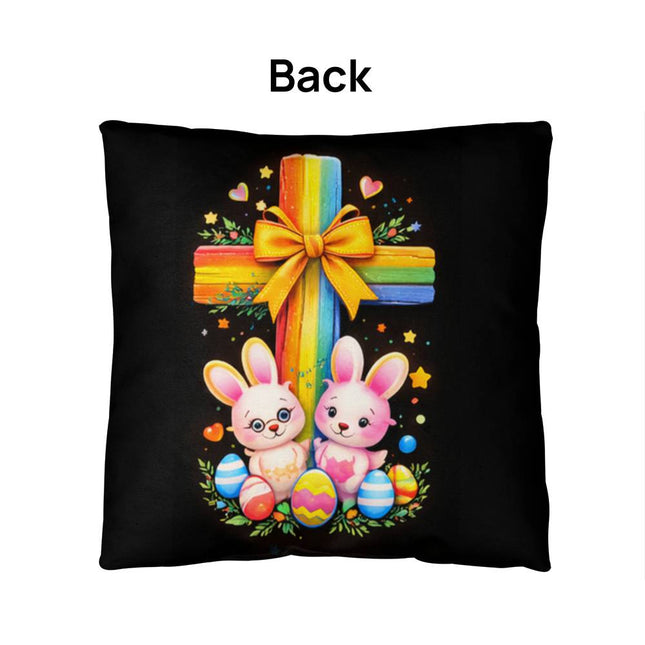 Easter Bunnies Throw Pillow – Christian Gift for Kids