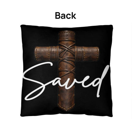 Saved Cross Throw Pillow – Christian Gift for Men
