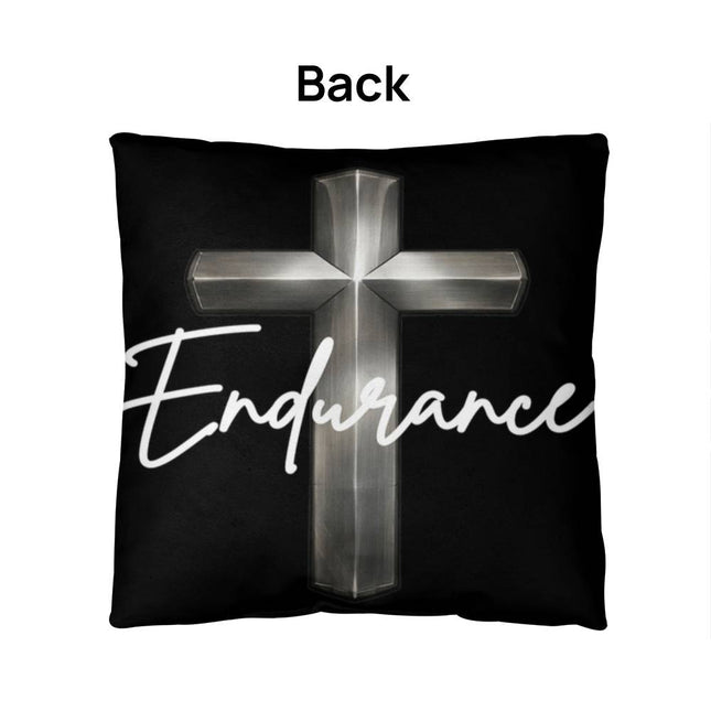Endurance Cross Throw Pillow – Christian Gift for Men