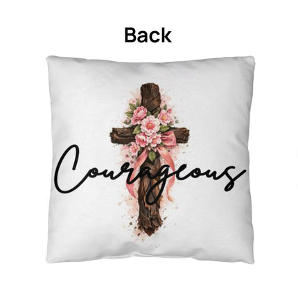 Inspiring Heart Cross Classic Pillow – Christian Gift for Women