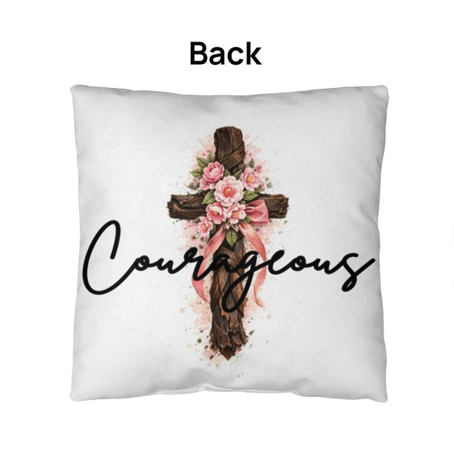 Courageous | Bold Christian Pillow | Gift for Her