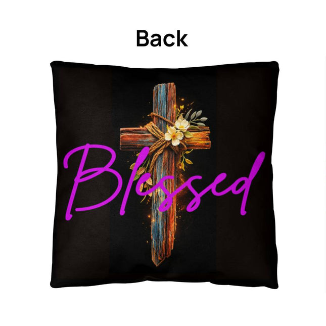 Inspiring Heart Cross Classic Pillow – Christian Gift for Women